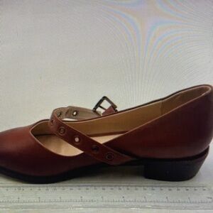YDN Burgundy Women's Heels with Buckle Strap